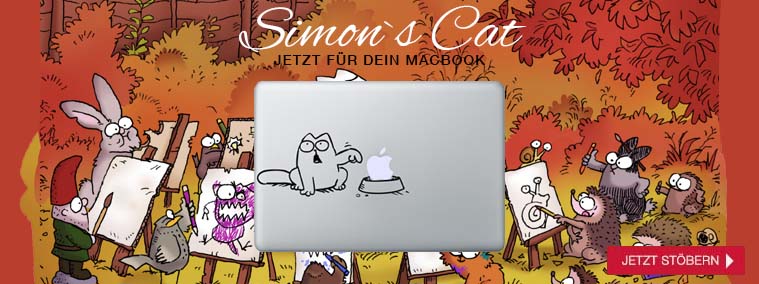 MacBook Sticker Aufkleber Simons Cat